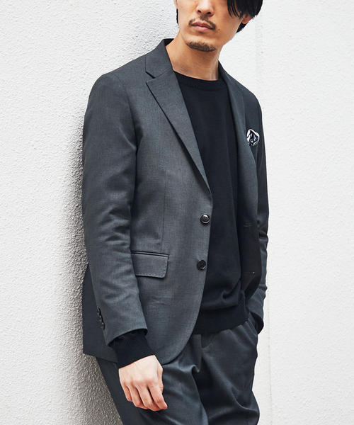 EDIFICE（エディフィス）の「オクタワルツ ツイル 2ボタン ジャケット【セットアップ着用可】（テーラードジャケット・メンズ・カーキ/ネイビー/チャコールグレー/ベージュ・MEDIUM/LARGE/SMALL/X-LARGE）」の2枚目の写真