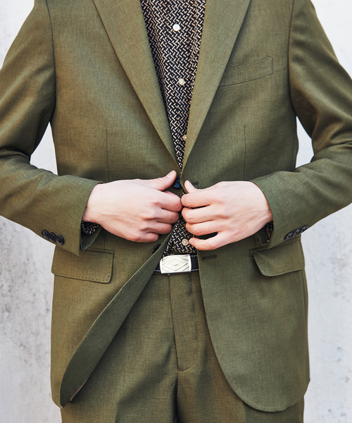 EDIFICE（エディフィス）の「オクタワルツ ツイル 2ボタン ジャケット【セットアップ着用可】（テーラードジャケット・メンズ・カーキ/ネイビー/チャコールグレー/ベージュ・MEDIUM/LARGE/SMALL/X-LARGE）」の10枚目の写真