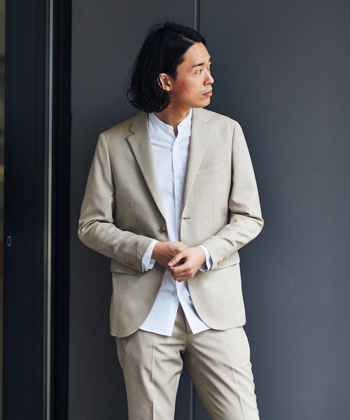 EDIFICE（エディフィス）の「オクタワルツ ツイル 2ボタン ジャケット【セットアップ着用可】（テーラードジャケット・メンズ・カーキ/ネイビー/チャコールグレー/ベージュ・MEDIUM/LARGE/SMALL/X-LARGE）」の14枚目の写真