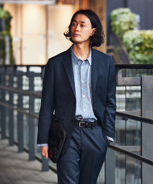 EDIFICE（エディフィス）の「オクタワルツ ツイル 2ボタン ジャケット【セットアップ着用可】（テーラードジャケット・メンズ・カーキ/ネイビー/チャコールグレー/ベージュ・MEDIUM/LARGE/SMALL/X-LARGE）」の22枚目の写真