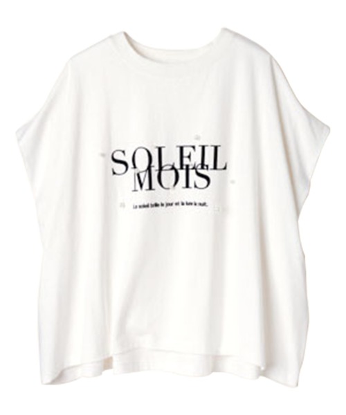 RANAN（ラナン）の「パール調ビジュー付フロッキープリントＴシャツ（Tシャツ/カットソー・レディース・グレー系1/ホワイト系2/ホワイト系1/グレー系2・L/LL/M）」の8枚目の写真