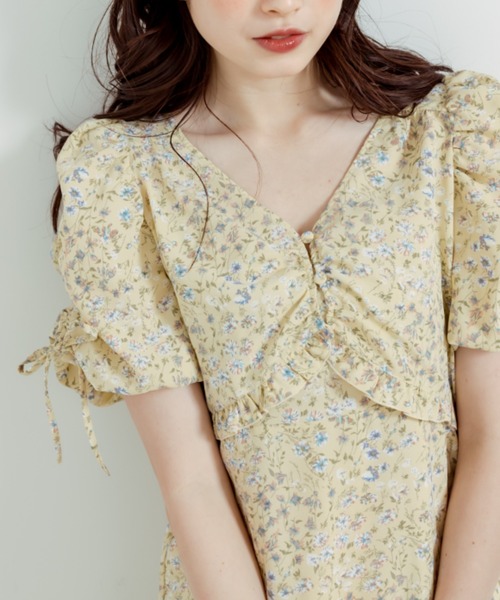 OLIVE des OLIVE(オリーブデオリーブ)の「【WEB限定】袖ドロストボレロワンピース 1031090300(ワンピース・レディース・イエロー/ブラック/アイボリー・FREE)」の3枚目の写真