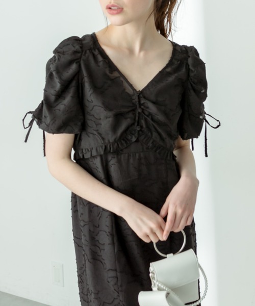 OLIVE des OLIVE(オリーブデオリーブ)の「【WEB限定】袖ドロストボレロワンピース 1031090300(ワンピース・レディース・イエロー/ブラック/アイボリー・FREE)」の1枚目の写真