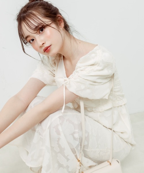 OLIVE des OLIVE(オリーブデオリーブ)の「【WEB限定】袖ドロストボレロワンピース 1031090300(ワンピース・レディース・イエロー/ブラック/アイボリー・FREE)」の7枚目の写真