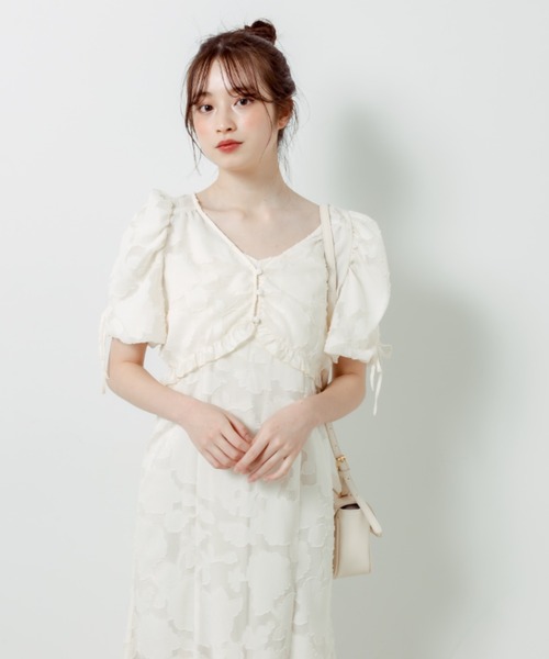 OLIVE des OLIVE(オリーブデオリーブ)の「【WEB限定】袖ドロストボレロワンピース 1031090300(ワンピース・レディース・イエロー/ブラック/アイボリー・FREE)」の6枚目の写真