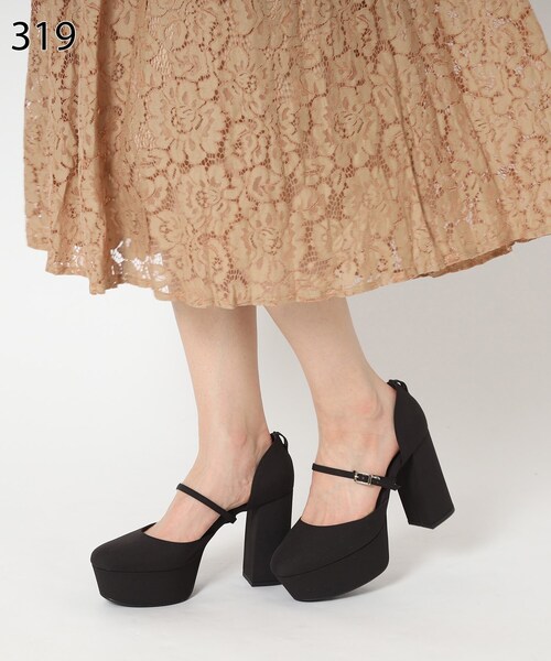 ESPERANZA（エスペランサ）の「【ラク盛り／パンプス】リピーター続出／脚長美脚 アンクルストラップ厚底ヒールパンプス（パンプス・レディース・ブラック/チョコ/ブラック系2/カーキ系2・21.5cm/22.0cm/22.5cm/24.5cm/25.0cm/23.5cm/24.0cm/23.0cm）」の2枚目の写真