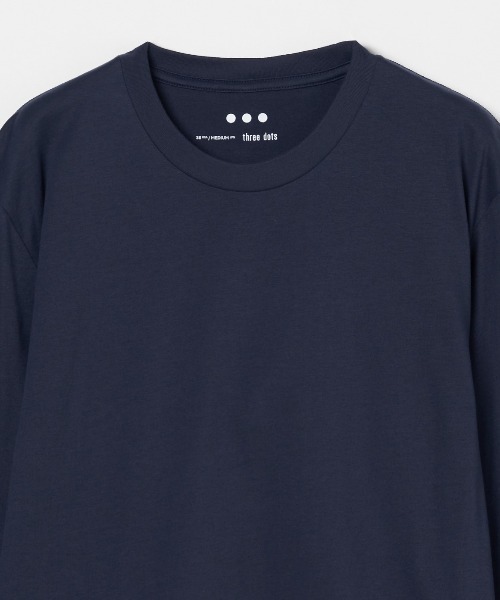 three dots（スリードッツ）の「サンデッドジャージー クルーネック（Tシャツ/カットソー・メンズ・ライトグリーン/ネイビー/ブラック/ホワイト・SMALL/MEDIUM/LARGE/X-LARGE）」の14枚目の写真