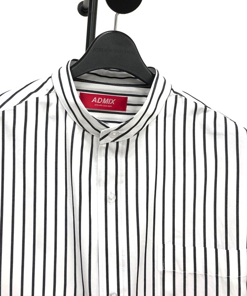 ADMIX/ATELIER SAB MEN（アドミックスアトリエサブメン）の「高密度コットンブロード バンドカラー / ルーズシャツ オーバーサイズ（シャツ/ブラウス・メンズ・ブラック/ホワイト系その他2/ブルー系その他/ホワイト/ブルーグレー/ホワイト系その他・50/48）」の10枚目の写真