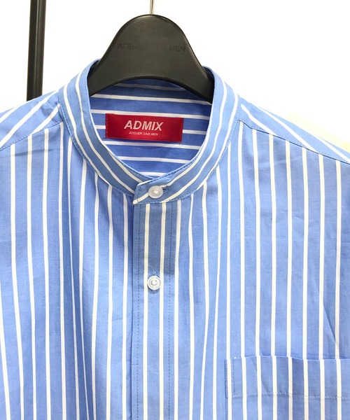ADMIX/ATELIER SAB MEN（アドミックスアトリエサブメン）の「高密度コットンブロード バンドカラー / ルーズシャツ オーバーサイズ（シャツ/ブラウス・メンズ・ブラック/ホワイト系その他2/ブルー系その他/ホワイト/ブルーグレー/ホワイト系その他・50/48）」の9枚目の写真