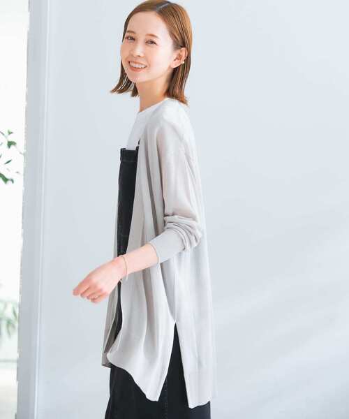 URBAN RESEARCH ROSSO(アーバンリサーチロッソ)の「ドライタッチミドルカーディガン(カーディガン/ボレロ・レディース・グレー系その他/ブラック/カーキ・FREE)」の6枚目の写真