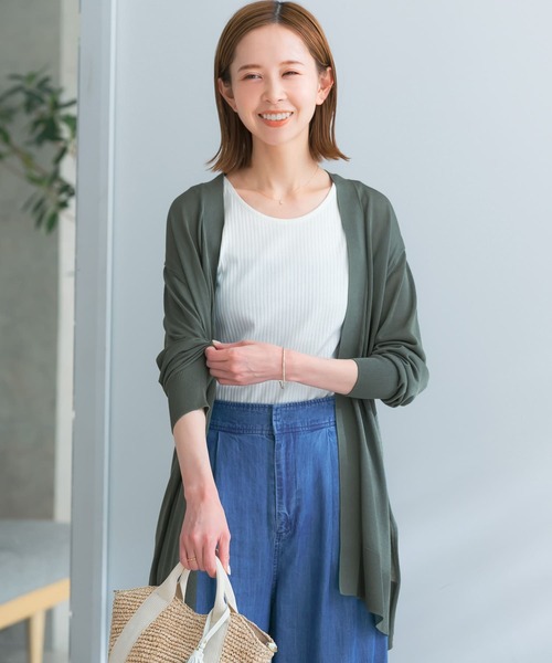 URBAN RESEARCH ROSSO(アーバンリサーチロッソ)の「ドライタッチミドルカーディガン(カーディガン/ボレロ・レディース・グレー系その他/ブラック/カーキ・FREE)」の15枚目の写真