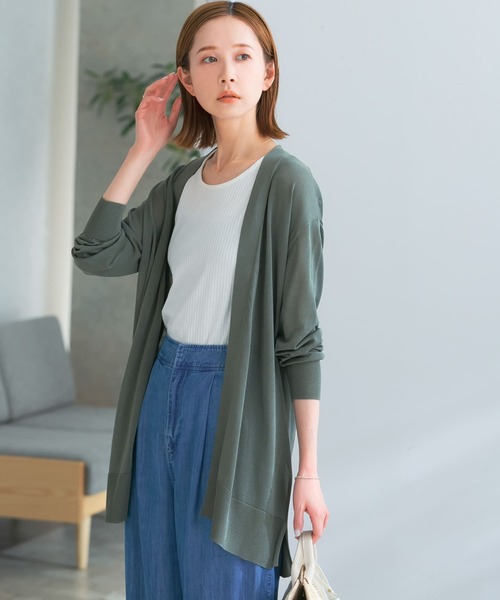 URBAN RESEARCH ROSSO(アーバンリサーチロッソ)の「ドライタッチミドルカーディガン(カーディガン/ボレロ・レディース・グレー系その他/ブラック/カーキ・FREE)」の16枚目の写真