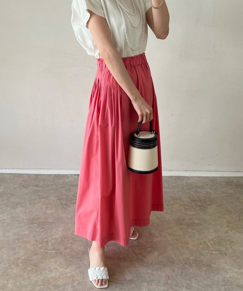 Emma Taylor（エマテイラー）の「撥水防汚サイドタックフレアースカート（スカート・レディース・ホワイト/ライトブルー/ブラック/ライトイエロー/ピンク・FREE）」の8枚目の写真