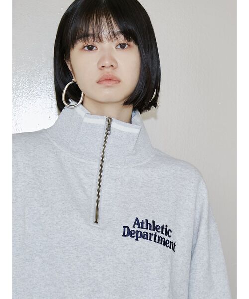 Russell Athletic（ラッセルアスレティック）の「【RUSSELL ATHLETIC×EMODA】ハーフジップショートプルオーバー（Tシャツ/カットソー・レディース・ホワイト/ブラック/グレー・FREE）」の13枚目の写真
