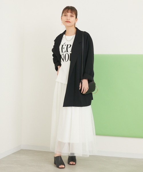 Dignite collier（ディニテコリエ）の「Dignite Collier 釦レスジャケット（テーラードジャケット・レディース・ブラック/ベージュ・FREE）」の14枚目の写真