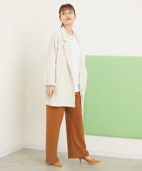 Dignite collier（ディニテコリエ）の「Dignite Collier 釦レスジャケット（テーラードジャケット・レディース・ブラック/ベージュ・FREE）」の7枚目の写真