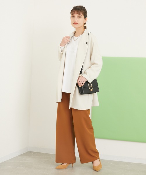 Dignite collier（ディニテコリエ）の「Dignite Collier 釦レスジャケット（テーラードジャケット・レディース・ブラック/ベージュ・FREE）」の15枚目の写真