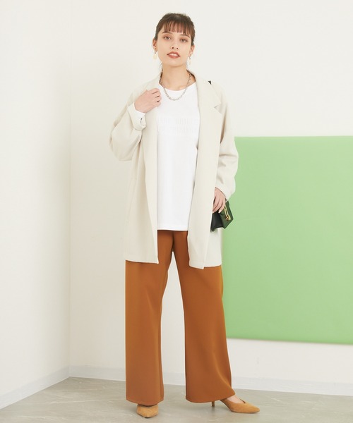 Dignite collier（ディニテコリエ）の「Dignite Collier 釦レスジャケット（テーラードジャケット・レディース・ブラック/ベージュ・FREE）」の20枚目の写真