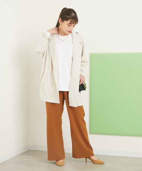 Dignite collier（ディニテコリエ）の「Dignite Collier 釦レスジャケット（テーラードジャケット・レディース・ブラック/ベージュ・FREE）」の11枚目の写真