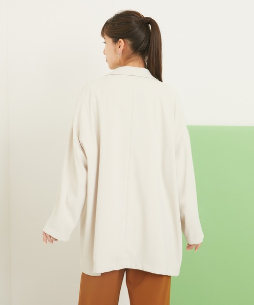 Dignite collier（ディニテコリエ）の「Dignite Collier 釦レスジャケット（テーラードジャケット・レディース・ブラック/ベージュ・FREE）」の5枚目の写真