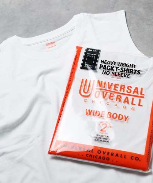 UNIVERSAL OVERALL（ユニバーサルオーバーオール）の「【UNIVERSAL OVERALL】WIDE HEAVY 2P Tank Top（タンクトップ・メンズ・ホワイト/ブラック/グレー・LARGE/MEDIUM/SMALL/X-LARGE）」の2枚目の写真