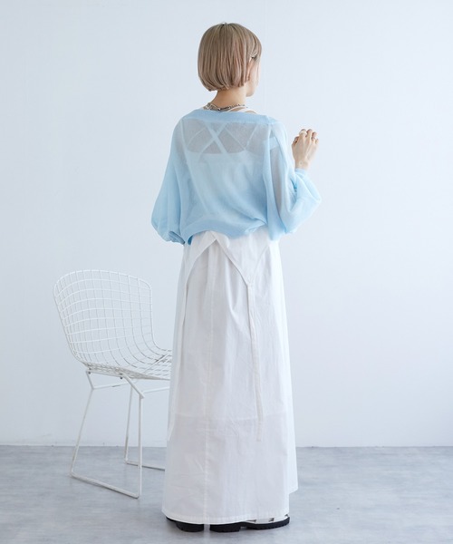 w closet（ダブルクローゼット）の「【マルチウェイ】ガーター風切替ワンピース（ワンピース・レディース・スミクロ/イエロー系/オフホワイト・FREE）」の12枚目の写真