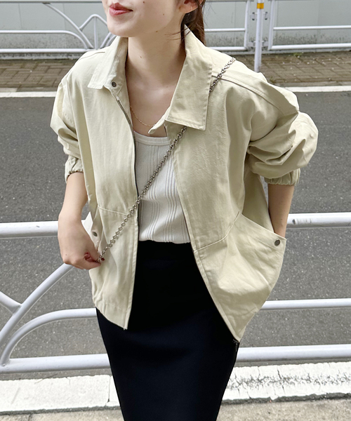 Oriens JOURNAL STANDARD（オリエンス ジャーナルスタンダード）の「ツイルジップブルゾン（ブルゾン・レディース・ネイビー/ホワイト・FREE）」の13枚目の写真