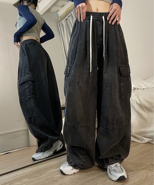 ARULE(アルール)の「『ARULE/アルール』ワイドデニムパンツ【Y】【CN】(デニムパンツ・メンズ・ブラック/インディゴブルー・XL)」の5枚目の写真