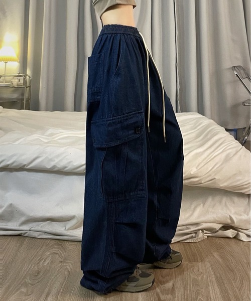 ARULE(アルール)の「『ARULE/アルール』ワイドデニムパンツ【Y】【CN】(デニムパンツ・メンズ・ブラック/インディゴブルー・XL)」の9枚目の写真