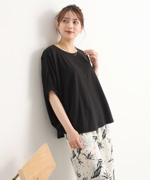 DRESKIP | 【気になる二の腕をカバー】異素材切り替え ドルマンスリーブトップス(Tシャツ/カットソー)