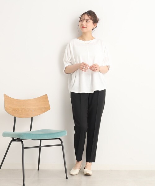 DRESKIP（ドレスキップ）の「◆オンでもオフでも！前後異素材 ドルマンスリーブ トップス（Tシャツ/カットソー・レディース・ピンク系/ブラック/ライトグリーン/ブルー/オフホワイト・00）」の14枚目の写真