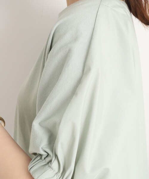 DRESKIP（ドレスキップ）の「◆オンでもオフでも！前後異素材 ドルマンスリーブ トップス（Tシャツ/カットソー・レディース・ピンク系/ブラック/ライトグリーン/ブルー/オフホワイト・00）」の9枚目の写真