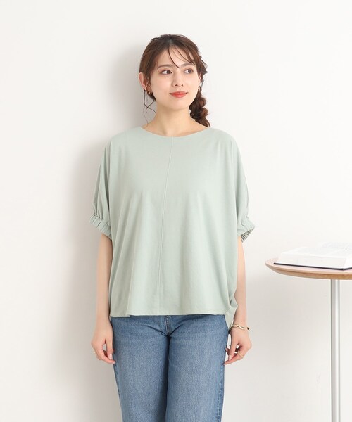 DRESKIP（ドレスキップ）の「◆オンでもオフでも！前後異素材 ドルマンスリーブ トップス（Tシャツ/カットソー・レディース・ピンク系/ブラック/ライトグリーン/ブルー/オフホワイト・00）」の11枚目の写真