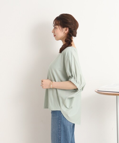 DRESKIP（ドレスキップ）の「◆オンでもオフでも！前後異素材 ドルマンスリーブ トップス（Tシャツ/カットソー・レディース・ピンク系/ブラック/ライトグリーン/ブルー/オフホワイト・00）」の12枚目の写真