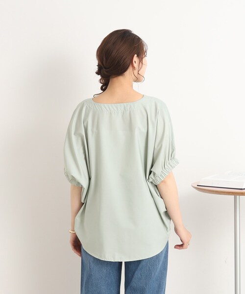 DRESKIP（ドレスキップ）の「◆オンでもオフでも！前後異素材 ドルマンスリーブ トップス（Tシャツ/カットソー・レディース・ピンク系/ブラック/ライトグリーン/ブルー/オフホワイト・00）」の13枚目の写真