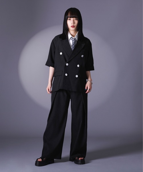 Ellno Loset(エルノロゼット)の「ベルトタックパンツ/セットアップ対応(その他パンツ・メンズ・アイボリー/ブラック/ネイビー・MEDIUM/LARGE/SMALL)」の8枚目の写真