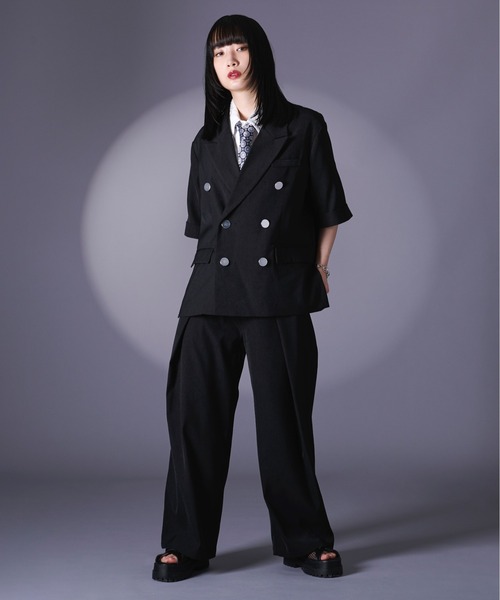 Ellno Loset(エルノロゼット)の「ベルトタックパンツ/セットアップ対応(その他パンツ・メンズ・アイボリー/ブラック/ネイビー・MEDIUM/LARGE/SMALL)」の9枚目の写真