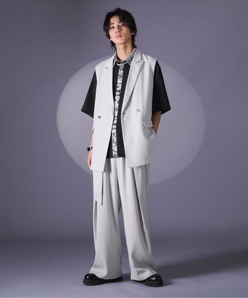Ellno Loset(エルノロゼット)の「ベルトタックパンツ/セットアップ対応(その他パンツ・メンズ・アイボリー/ブラック/ネイビー・MEDIUM/LARGE/SMALL)」の19枚目の写真