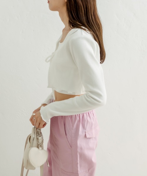 OLIVE des OLIVE（オリーブデオリーブ）の「キャミ×ボレロセット　1031060300（アンサンブル・レディース・ラベンダー/オフホワイト/ブラック・FREE）」の10枚目の写真