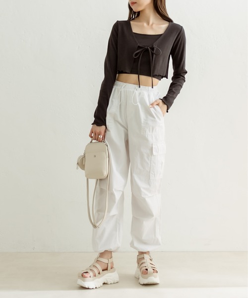 OLIVE des OLIVE（オリーブデオリーブ）の「キャミ×ボレロセット　1031060300（アンサンブル・レディース・ラベンダー/オフホワイト/ブラック・FREE）」の16枚目の写真