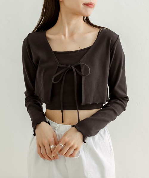 OLIVE des OLIVE（オリーブデオリーブ）の「キャミ×ボレロセット　1031060300（アンサンブル・レディース・ラベンダー/オフホワイト/ブラック・FREE）」の19枚目の写真