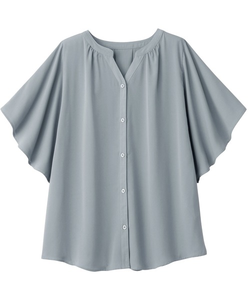 Viola e Viola（ヴィオラエヴィオラ）の「ゆるっときれいなスキッパーフレアー袖ブラウス（シャツ/ブラウス・レディース・ブルー/ベージュ系その他/イエロー/オレンジ系その他/ブラック系その他/オフホワイト/グリーン/ブラック/コバルトブルー/オレンジ・LARGE/MEDIUM/XX-LARGE/X-LARGE）」の18枚目の写真