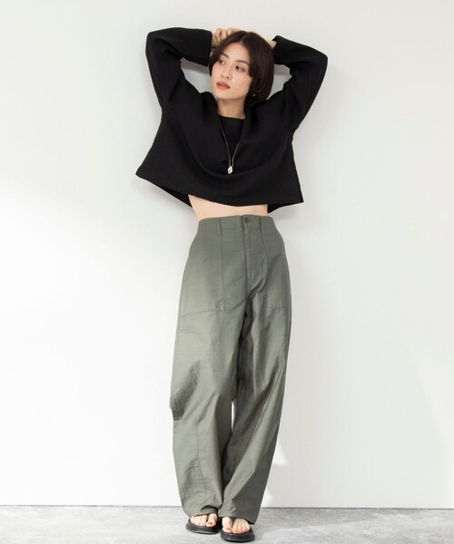 Rie Miller（リエミラー）の「◇【WEB限定】ハイウエストベイカーカーブパンツ（その他パンツ・レディース・オフホワイト/オリーブ・S/M/L/XS）」の19枚目の写真