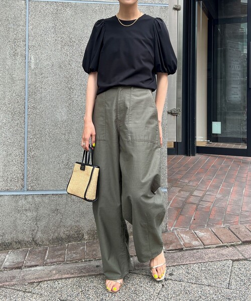 Rie Miller（リエミラー）の「◇【WEB限定】ハイウエストベイカーカーブパンツ（その他パンツ・レディース・オフホワイト/オリーブ・S/M/L/XS）」の20枚目の写真