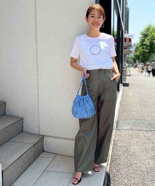 Rie Miller（リエミラー）の「◇【WEB限定】ハイウエストベイカーカーブパンツ（その他パンツ・レディース・オフホワイト/オリーブ・S/M/L/XS）」の7枚目の写真