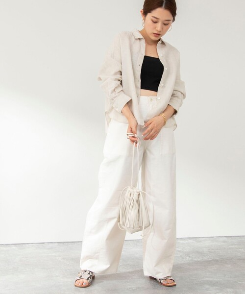 Rie Miller（リエミラー）の「◇【WEB限定】ハイウエストベイカーカーブパンツ（その他パンツ・レディース・オフホワイト/オリーブ・S/M/L/XS）」の12枚目の写真