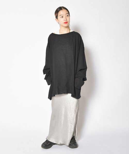 CITYSHOP(シティーショップ)の「Li/Co BIO WASH PULLOVER2:シャツ(シャツ/ブラウス・レディース・ブラック/サックスブルー/ホワイト・FREE)」の9枚目の写真
