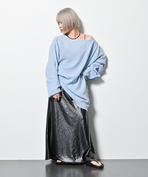CITYSHOP(シティーショップ)の「Li/Co BIO WASH PULLOVER2:シャツ(シャツ/ブラウス・レディース・ブラック/サックスブルー/ホワイト・FREE)」の19枚目の写真