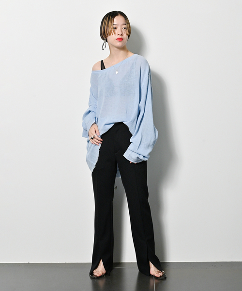 CITYSHOP(シティーショップ)の「Li/Co BIO WASH PULLOVER2:シャツ(シャツ/ブラウス・レディース・ブラック/サックスブルー/ホワイト・FREE)」の20枚目の写真