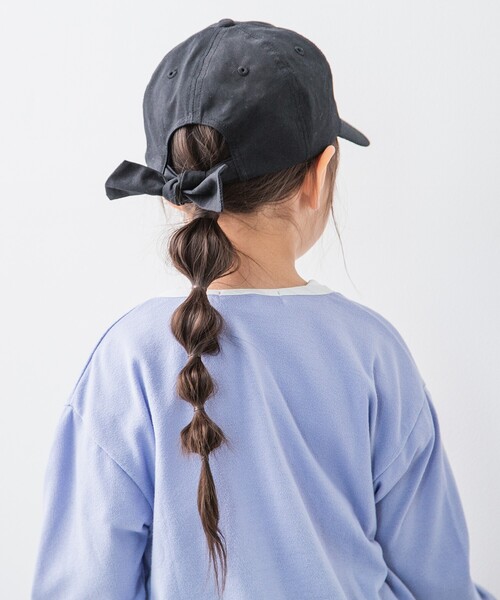 THE SHOP TK （ザ ショップ ティーケー ）の「◆ガールズバックリボンCAP（キャップ・キッズ・ベージュ/サックスブルー/ブラック・00）」の4枚目の写真